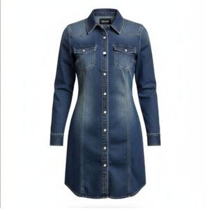G STAR RAW Women's Denim Blue Slim Fit Tacoma Shirt Dress Size‎ M